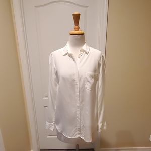 J. Crew Long sleeve Ivory Silk blouse size 6